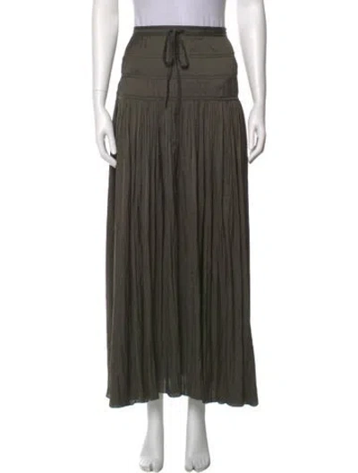 Pre-owned Ulla Johnson Pleated Accents Midi Length Skirt In Green
