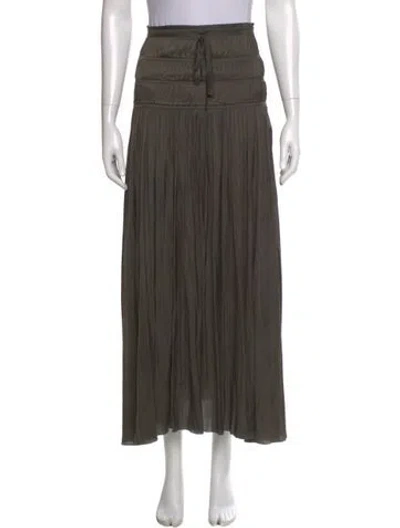 Pre-owned Ulla Johnson Pleated Accents Midi Length Skirt In Green