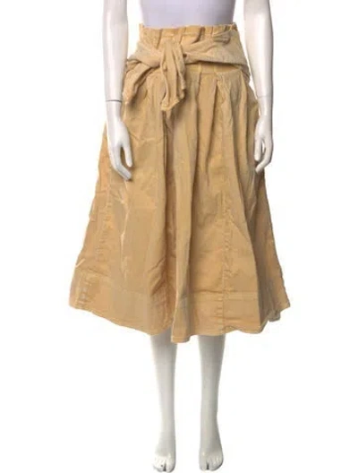 Pre-owned Ulla Johnson Pleated Accents Midi Length Skirt In Neutral