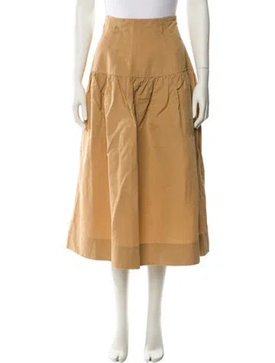 Pre-owned Ulla Johnson Pleated Accents Midi Length Skirt In Neutral