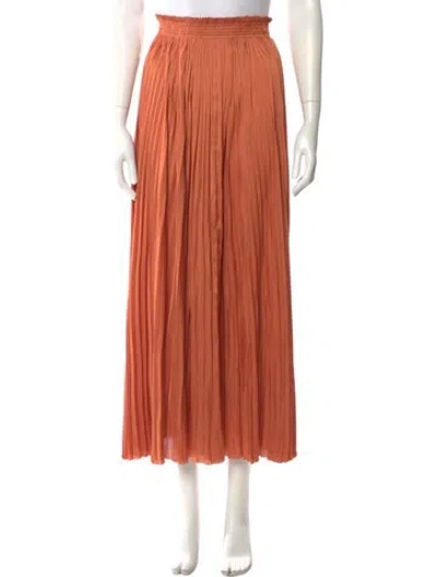 Pre-owned Ulla Johnson Pleated Accents Midi Length Skirt In Orange
