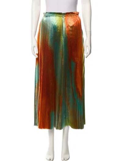 Pre-owned Ulla Johnson Pleated Accents Midi Length Skirt W/ Tags In Green