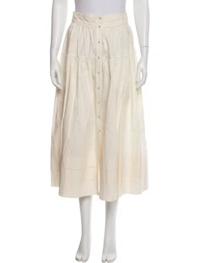 Pre-owned Ulla Johnson Pleated Accents Midi Length Skirt W/ Tags In Neutral