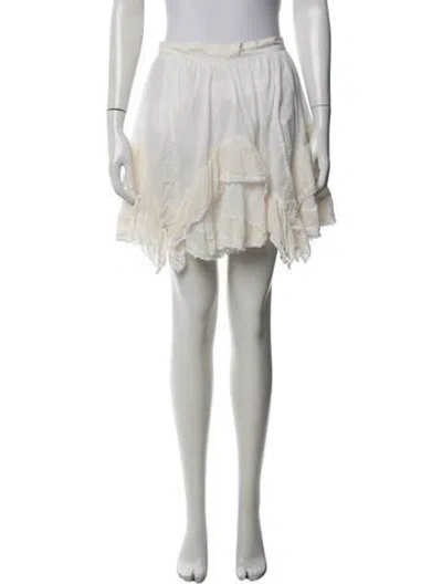 Pre-owned Ulla Johnson Pleated Accents Mini Skirt In Neutrals