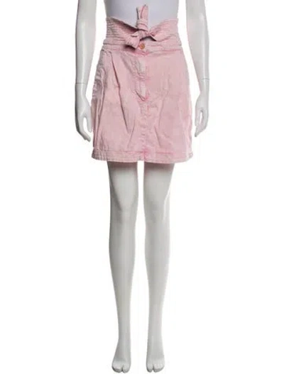 Pre-owned Ulla Johnson Pleated Accents Mini Skirt In Pink