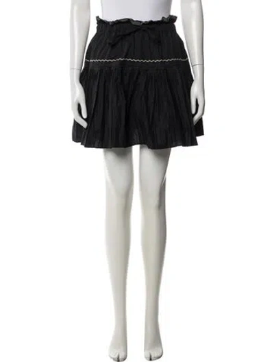 Pre-owned Ulla Johnson Pleated Accents Mini Skirt W/ Tags In Black