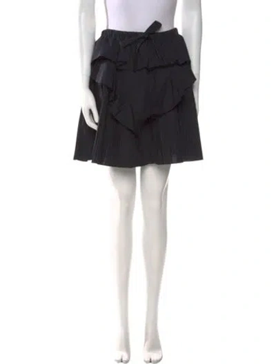 Pre-owned Ulla Johnson Pleated Accents Mini Skirt W/ Tags In Blue