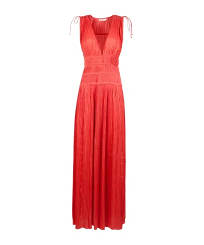 Ulla Johnson Pleated Dress In Orange
