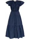 Ulla Johnson Pleated Midi Dress In Blue
