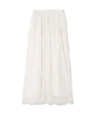 Ulla Johnson Pleated Midi Skirt In White