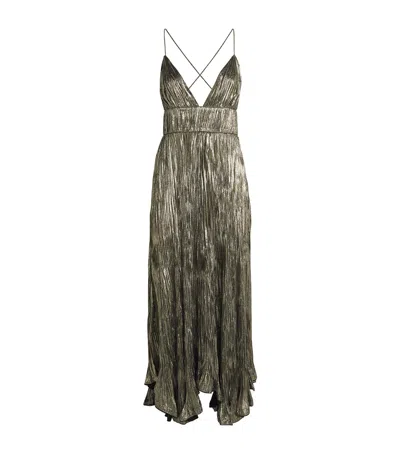 Ulla Johnson Pleated Persephone Maxi Dress In Gray