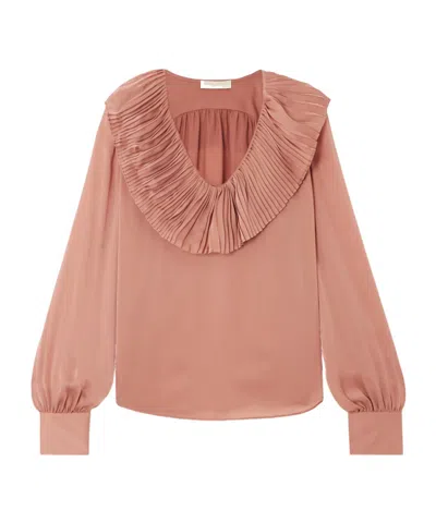 Ulla Johnson Pleated Shirt In Brown