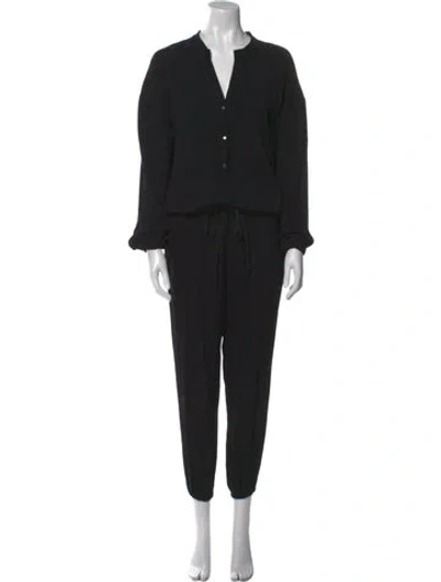 Pre-owned Ulla Johnson Plunge Neckline Jumpsuit In Black