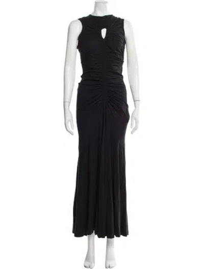 Pre-owned Ulla Johnson Plunge Neckline Long Dress In Black