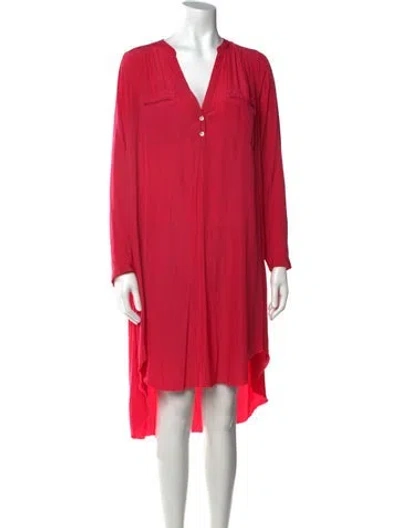 Pre-owned Ulla Johnson Plunge Neckline Midi Length Dress In Pink