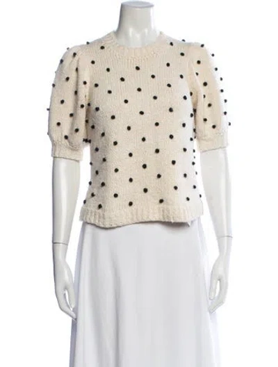 Pre-owned Ulla Johnson Polka Dot Print Crew Neck Sweater In Neutrals