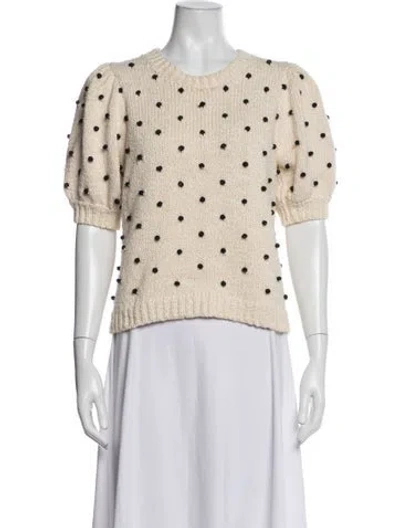 Pre-owned Ulla Johnson Polka Dot Print Crew Neck Sweater In Neutrals