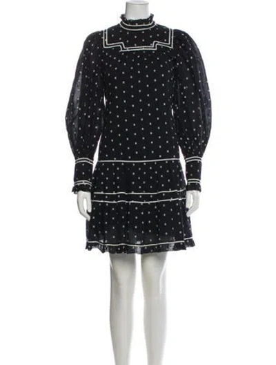Pre-owned Ulla Johnson Polka Dot Print Knee-length Dress In Blue