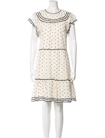 Pre-owned Ulla Johnson Polka Dot Print Knee-length Dress In Neutral