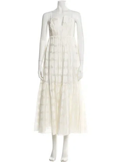 Pre-owned Ulla Johnson Polka Dot Print Long Dress In Neutral