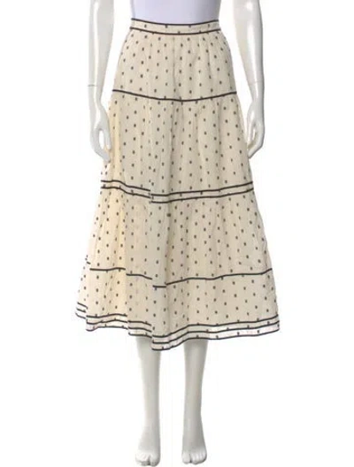 Pre-owned Ulla Johnson Polka Dot Print Midi Length Skirt In Neutral