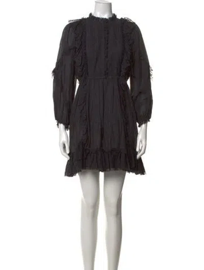 Pre-owned Ulla Johnson Polka Dot Print Mini Dress In Black