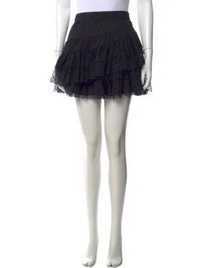 Pre-owned Ulla Johnson Polka Dot Print Mini Skirt In Black