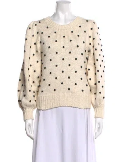 Pre-owned Ulla Johnson Polka Dot Print Scoop Neck Sweater In Neutral