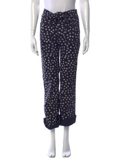 Pre-owned Ulla Johnson Polka Dot Print Wide Leg Pants In Blue