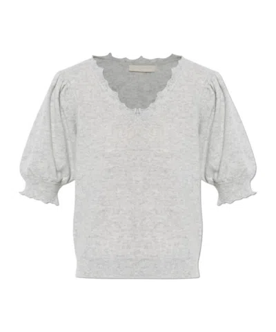 Ulla Johnson Polline Short Sleeve Top In Gray