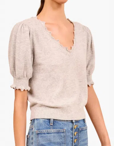 Ulla Johnson Polline Short Sleeve Top In Pebble In Neutral