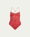 Ulla Johnson Positano One-piece Swimsuit In Orange
