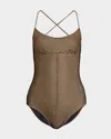 Ulla Johnson Positano Scalloped One-piece Swimsuit In Yellow