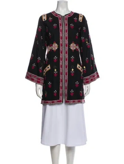 Pre-owned Ulla Johnson Printed Coat In Black