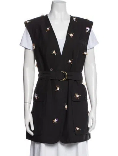 Pre-owned Ulla Johnson Printed Coat In Black