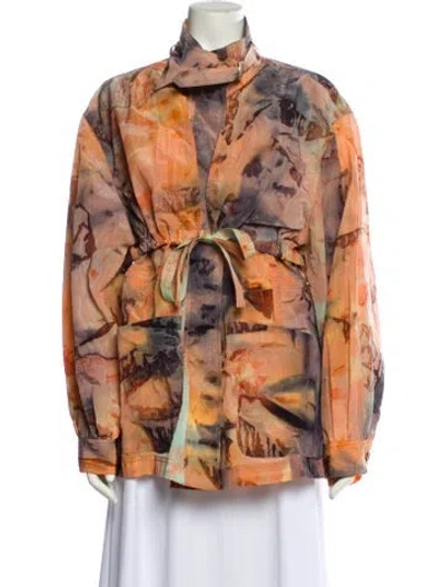 Pre-owned Ulla Johnson Printed Coat In Orange