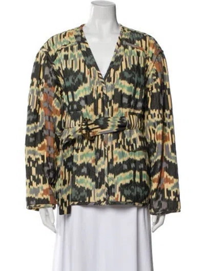 Pre-owned Ulla Johnson Printed Coat In Yellow