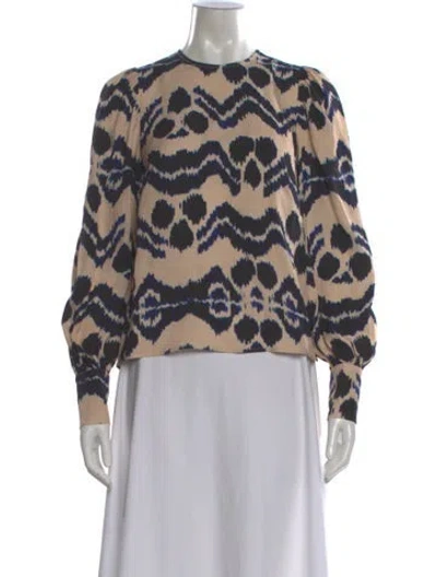 Pre-owned Ulla Johnson Printed Crew Neck Blouse In Neutral