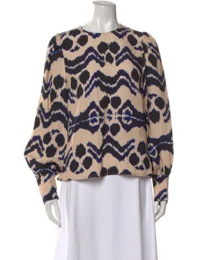 Pre-owned Ulla Johnson Printed Crew Neck Blouse In Neutral