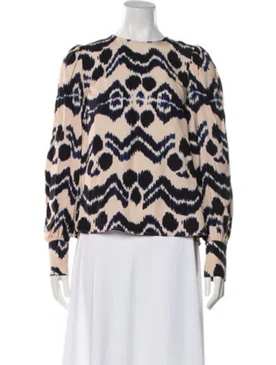 Pre-owned Ulla Johnson Printed Crew Neck Blouse In Neutral