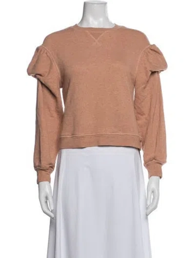 Pre-owned Ulla Johnson Printed Crew Neck Blouse In Orange