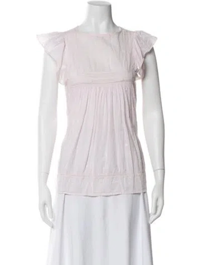 Pre-owned Ulla Johnson Printed Crew Neck Blouse In Pink