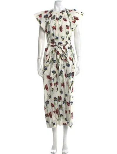 Pre-owned Ulla Johnson Printed Crew Neck Jumpsuit In Neutral