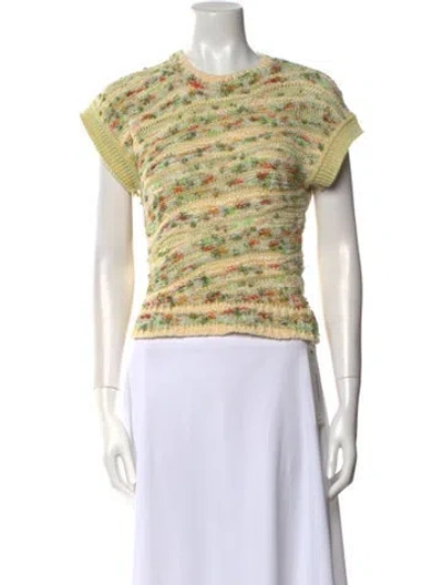 Pre-owned Ulla Johnson Printed Crew Neck Sweater In Green