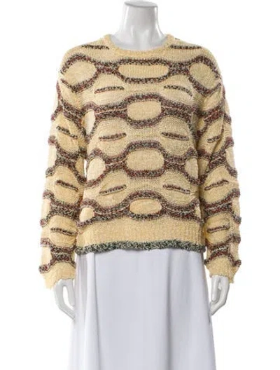 Pre-owned Ulla Johnson Printed Crew Neck Sweater In Neutral
