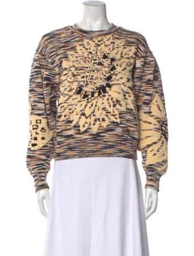 Pre-owned Ulla Johnson Printed Crew Neck Sweater In Neutral