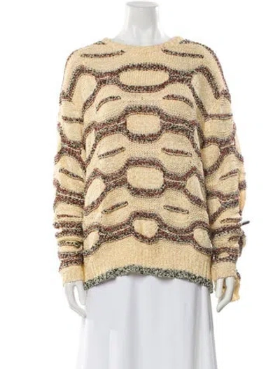 Pre-owned Ulla Johnson Printed Crew Neck Sweater In Neutral