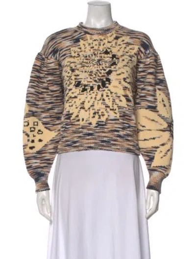 Pre-owned Ulla Johnson Printed Crew Neck Sweater In Neutral