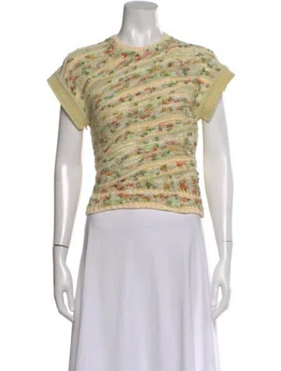 Pre-owned Ulla Johnson Printed Crew Neck Top In Neutral