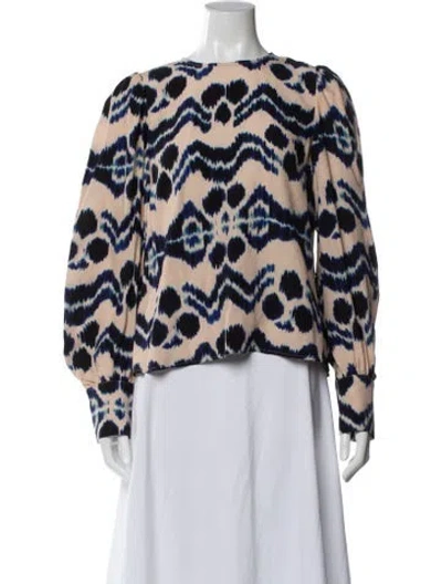 Pre-owned Ulla Johnson Printed Crew Neck Top W/ Tags In Neutral